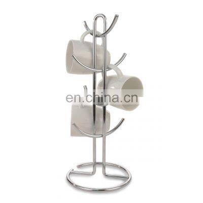 Euro Large 8 Holder, Mug Tree, Mugs & Tea Cup Storage Rack, Coffee Counter Bar Accessory & Kitchen Countertop Organizer