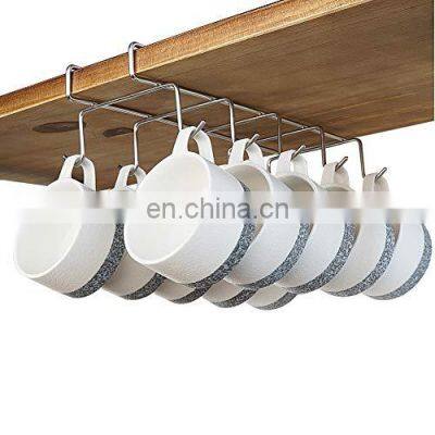 Coffee Mug Holder - 304 Stainless Steel Cup Rack Under Cabinet, 10Hooks, Fit for The Cabinet 0.8