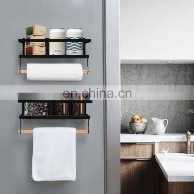 Hot Sale Essential Oil Spice Rack Organiser Powder Coated Single Black Levitation Display Refrigerator Magnetic Spice Rack