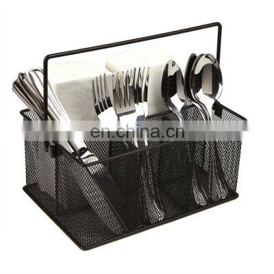Kitchen Home Desk Supplies Pencil Forks Spoons Knives Storage Basket Organizer with Handle,Utensil Holder