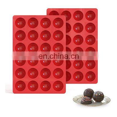 New Lovely 24 Cavity Round Unique Solid Silicon Tools Cupcake Baking Mold De Para Nonstick Silicone Chocolate Ball Molds