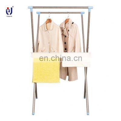 Movable Metal Folding Baby Foldable Clothes Laundry Hanger Cloth Display Rack Stand
