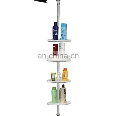 Metal Material Roof To Floor Bathroom Wooden Shelf Cabinet