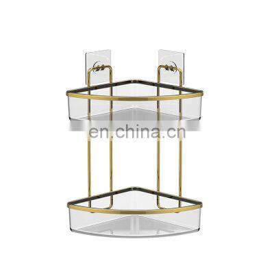 PS Corner Shower Caddy Wall Mounted bathroom Basket Shelf Adhesive No Drilling Corner Shelf Rack