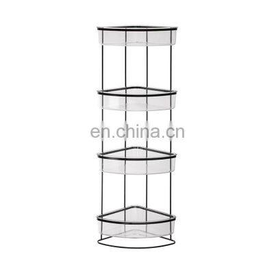 4-tier corner rack Bathroom Storage Organizer Shelf PS BASKET Telescopic Freestanding