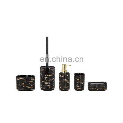 luxury Golden drak green Soap Dispenser Toothbrush Holder Tumbler Soap Dish toieltbrush holder Bathroom Accessories Set