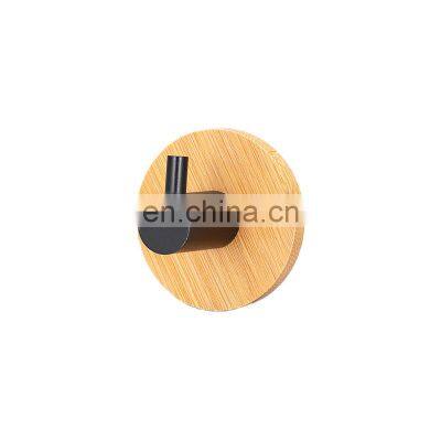 Direct Factory Supply Customized Logo Bamboo Wooden Self Adhesive Bathroom Hook Wall Wood Hangers