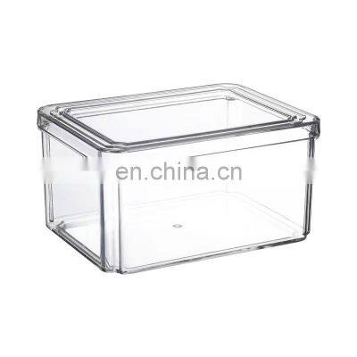 Wholesale 4pieces set rectangular plastic crisper set Refrigerator Food storage Containers Organizer