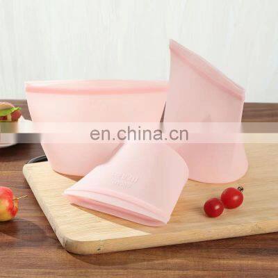 Reusable Silicone Storage Bags Food Organizer Dishwasher-Safe Silicone Food Grade Storage Bag