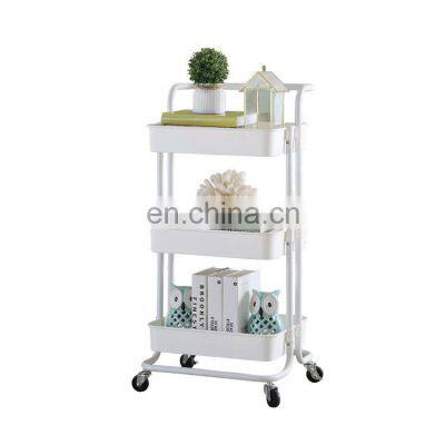 Kitchen Bathroom Office home Hotel Storage utility cart Heavy Duty 2 3 Tier Trolley Metal Utility Rolling Utility Cart