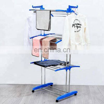Foldable stainless steel coats towels shirts garment drying rack clothes folding foldable cloth drying rack