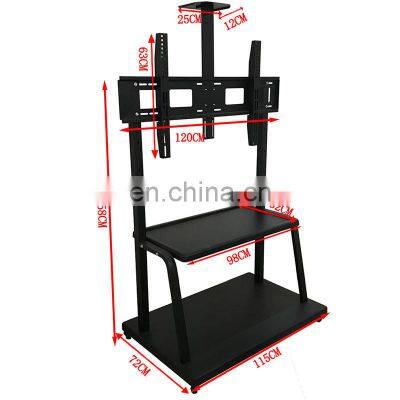 Big Size Thickness Strong Movable adjustable shelf Mobile LCD LED TV Cart Rolling Trolley black white gold tv stand