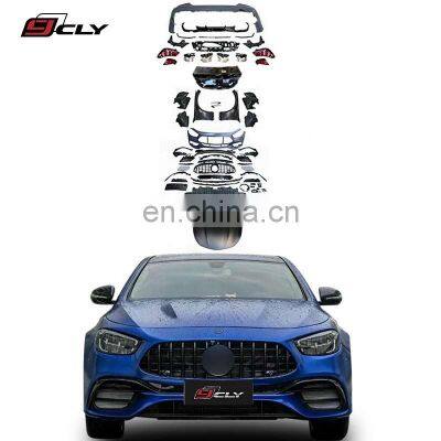 Genuine Car Bumper For Benz E Class W213 To 21 E63S AMG Wide Body Kits Grille Fender Headlight Taillight Rear Diffuser With Tips