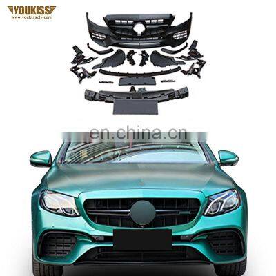 2017-2020 PP Body Kits For Mercedes Benz E Class W213 Upgrade E63S AMG Front Car Bumper With Car Grille Front Lip Bumper Trims