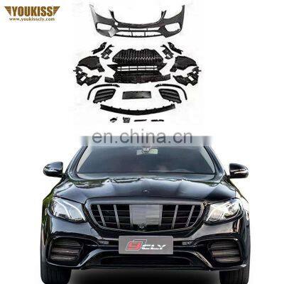 Factory Direct Sale Body Kits For Benz E W213 Modified Standard Edition E63S AMG Front Bumper Flog Lamp Frame Front Lip 16-20