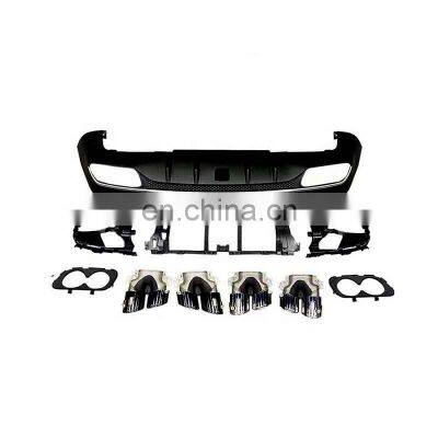 Automotive Car Parts Rear Lip with Tips For 2020+ Benz GLE W167 Face lift GLE53 AMG Rear Diffuser with Exhaust Pipe