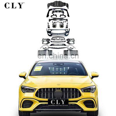 Factory Price Car Parts Body Kits For Benz W 118 CLA Modified CLA45 Amg Front Rear Car Bumper with Grille Diffuser with Pipe
