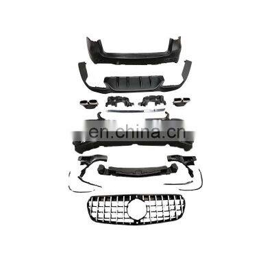 Excellent fitment GLC63 AMG style for Mercedes Benz GLC class front bumper rear spoiler and Tail tube