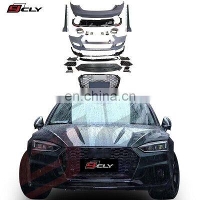 Genuine Car bumpers For For Audi 2017+ A5 S5 Upgrade RS5 Body kits Front Rear car bumper Grill side skirt Diffuser Exhaust pipe