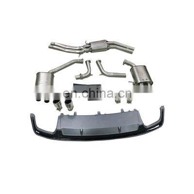 Stainless steel exhaust pipe exhausted tips throat pp diffuser for audi A7 change S7