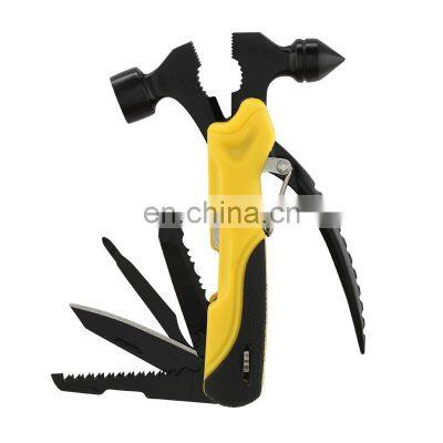 Outdoor home multi-function safety hammer stainless steel blackened craft tool pliers