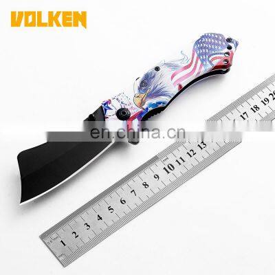 Folding knife New outdoor camping knife pocket knife popular custom 3D printed totem handle