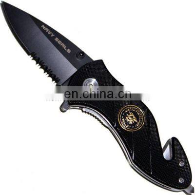 outdoor stainless steel black coated pocket knife