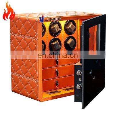 Jimbo high quality luxury leather geen 9 slots rotating motor automatic watch winder