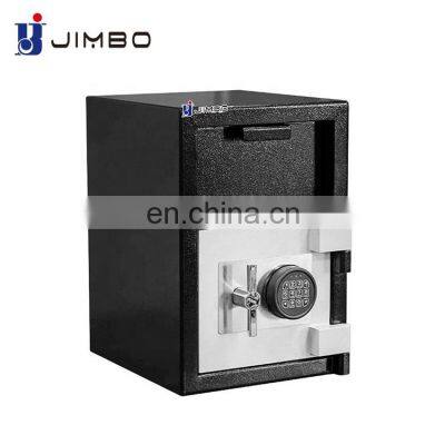 JIMBO Black Metal Home Money vault double key safe deposit box