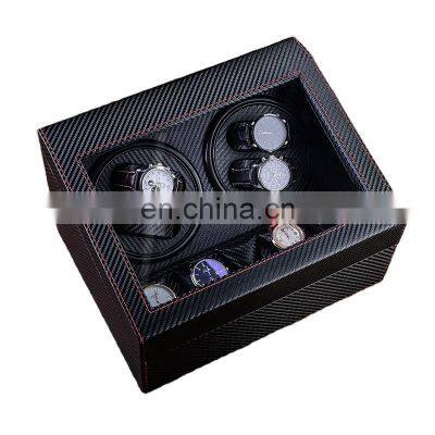 Luxury Ebony Automatic 4 Motors Watch Winder Display Watch Box Case