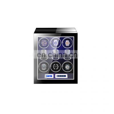 High End 9 Slots Black Wooden Watch Winder Box