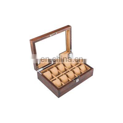 8 Slots Watch Storage Packing Box Matte Wood High-end Customized with Velvet Inner Wood Color High Quality Ivory Velvet CN;GUA