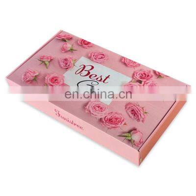Corrugated packaging box pink black mail delivery pink recyclable cardboard small mailer delivery shipping gift boxes