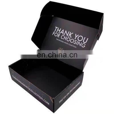 black luxury corrugated box shipping mailer box hair extension box