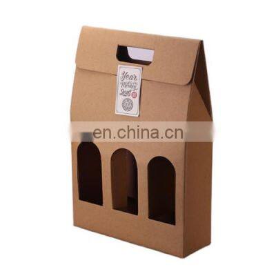 Red Wine Glass Box 2/3/6 Bottle Packaging Gift Beer Carton Custom Luxury Shipping Paper Cardboard Wine Box