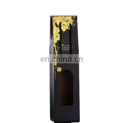 Hot sale China Factory High end Custom Printed Gift Bag Kraft Paper Single Wine Gift Cardboard Glass Bottle Paper Box Packaging