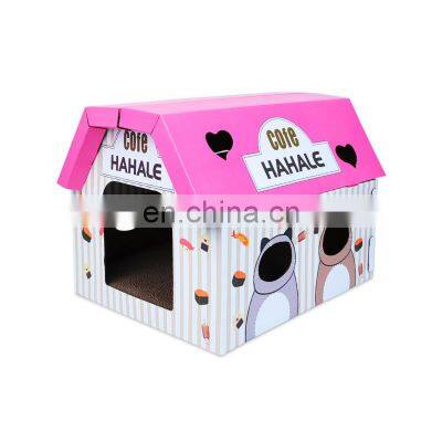 Hot Selling Recycled Customized Cardboard Cat Scratching House Pad Cat Hiding House Cat Scratching House