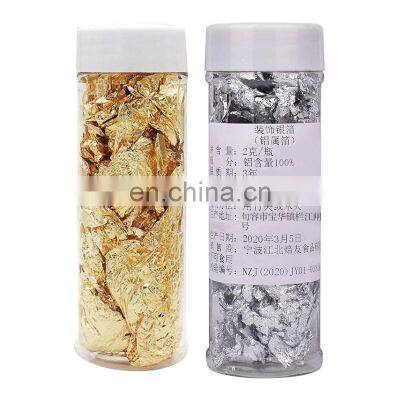 1PCS Edible Grade Genuine Gold Leaf Schabin Flakes 2g 24K Gold Decorative Dishes Chef Art for Cake Decorating Chocolate