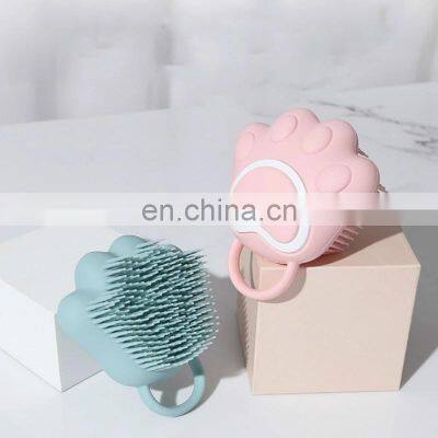 Cartoon Cat Paw Baby Shower Brush Silicone Body Massage Bath brush Bathroom Accessory