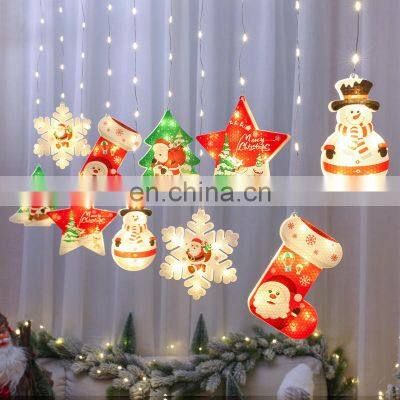 Holiday Lighting Christmas Lights Shop Window Decoration Light Santa Claus Snowman USB Lamp