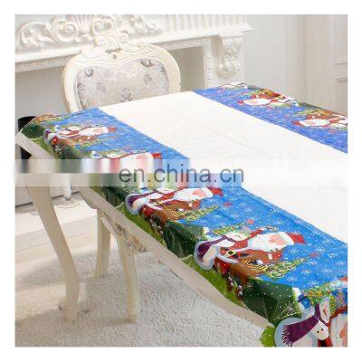 110*180cm PVC Disposable Christmas Table Cloth Tablecloth Rectangle Printed Cartoon wedding Tablecloth table cover