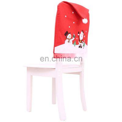 2022 Christmas Chair Cover Case Snowman Xmas Santa Claus Hat Chair Cover