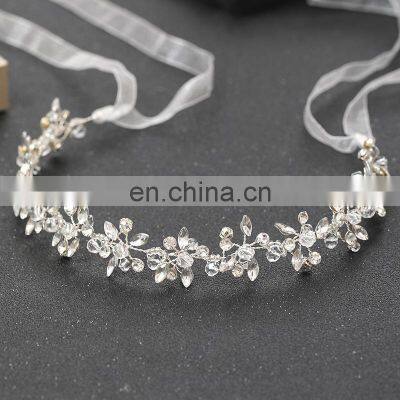 Silver Color Headbands For Women Bride Handmade Crystal Rhinestone Tiaras Hairbands Wedding Hair Accessories Queen Headband Gift