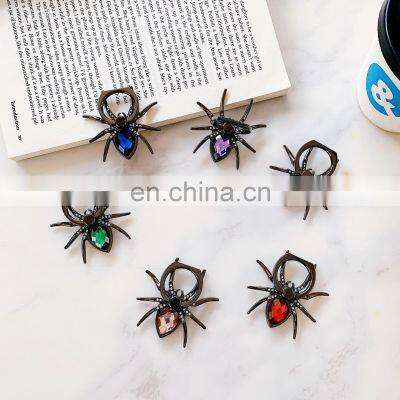 Universal Luxury Bling Diamond Metal Spider Mobile Phone Finger Ring Holder 360 Rotate Stand
