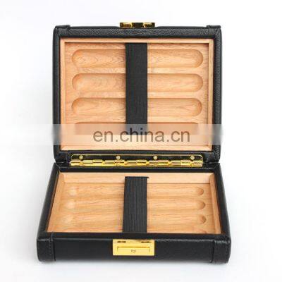 Travel Cigar Case Genuine PU Leather Cigar Pouch Box For 8 Fingers cigar humidor