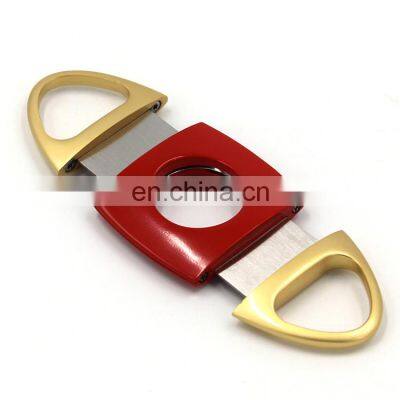cigar splitter Black Table Top stainless steel Custom Logo Double Blade Guillotine Cigar Cutter