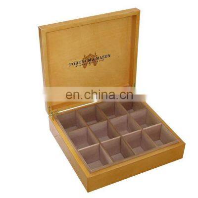 Handmade wooden tea bags box packing storage box for sale