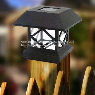 Solar column head lamp, wood pile lamp, fence lamp, column cap lamp, courtyard decorative lamp, outdoor landscape decorative lamp