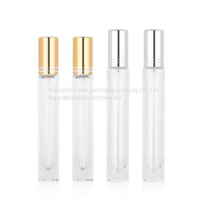 10ml thin tube spray bottle (stock), thick bottom portable slender round glass bottle, 10ml square perfume sub bottle