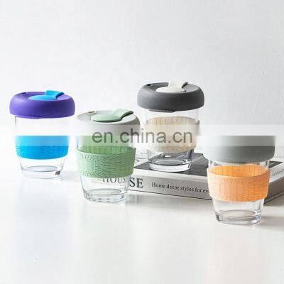 Mordem Portable Glass Cups Coffee 350 ML Tumbler Coffee Cup Swig Mug Travel Coffee Mug Silicone With Lid